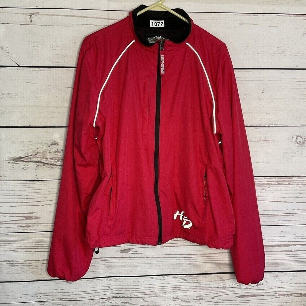Harley-Davidson Red/Pink Full Zip Mesh Liner Vented Track Jacket Women XL China